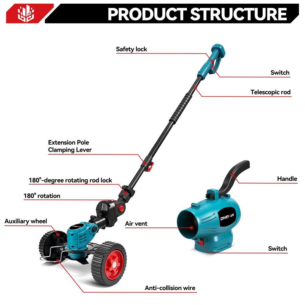 ONEVAN 3IN1 2500W Electric Law - огляд і ціна Hedge Trimmer Cordless